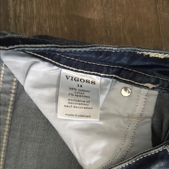 Vigoss Blue Boot Cut Jeans with Contrast Stitching - Picture 4 of 10